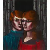 David Hosie, SISTER AND BROTHER II, 1991, Oil on cardboard