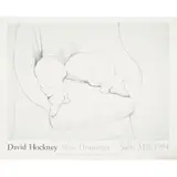 David Hockney, BLACK AND WHITE DOGS EXHIBITION POSTER, Off-set lithograph on gloss paper