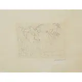 Pablo Picasso, LE REPOS DU SCULPTEUR DEVANT UNE BACCHANALE AU TAUREAU, PLATE 56 FROM THE SUITE VOLLARD, 1933, Etching on Montval paper, ed. 260