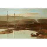 Robert Burns, A QUIET ESTUARY AT DUSK, oil on canvas