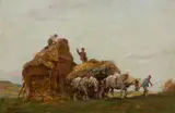 William Watt Milne, THE HAY WAGON, oil on board