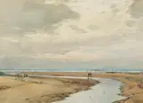 Tom Scott, THE BEACH, CARNOUSTIE, watercolour
