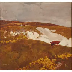 Hubert Coutts, A WEST HIGHLANDS CROFT, watercolour