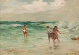 Joseph Milne, CHILDREN IN THE SHALLOWS, oil on canvas