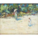 David Atherton-Smith, HEAD OF THE BEACH, BEG MEIL, CONCARNEAU, oil on board