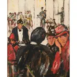 John Rankine Barclay, CAFÉ SCENE, oil on canvas