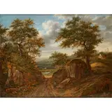 Patrick Nasmyth, FIGURE ON A WOODED COUNTRY PATH, oil on cradled panel