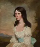 Henry Raeburn, PORTRAIT OF MISS MAITLAND IN WHITE DRESS WITH BLUE SASH