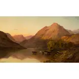 Alfred de Breanski Senior, SUNSET OVER A HIGHLAND LOCH, oil on canvas