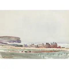 THE PALACE, BIRSAY by Stanley Cursiter, watercolour, sold Dec 2020