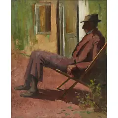 Edward Arthur Walton, BY THE COTTAGE DOOR, Oil on canvas