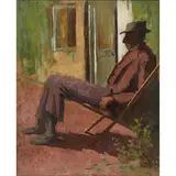 Edward Arthur Walton, BY THE COTTAGE DOOR, Oil on canvas