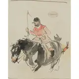 Joseph Crawhall, 'WARE HARE', pen and ink and watercolour