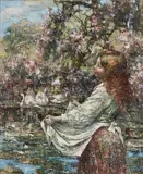 Edward Atkinson Hornel, FEEDING THE SWANS