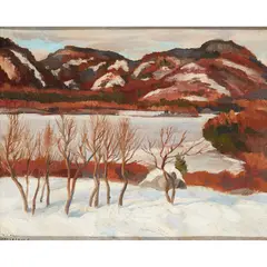 William MacDonald, LAKE SUPERIOR, QUEBEC, WINTER, oil on board