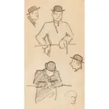 Margaret Morris, MEN IN BOWLER HATS, Pencil