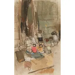 Joan Eardley, CHILDREN IN A STREET, Pastel