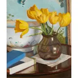 William Oliphant Hutchison, YELLOW TULIPS, oil on canvas