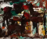 William Johnstone, BORDERS LANDSCAPE, oil on canvas