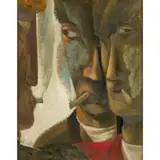 John Byrne, CONFRONTATION, oil on board