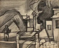 Landscape study by Keith Vaughan, pencil on paper, sold Oct 2020