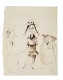Ronald Searle, How to Win Friends and Influence People, pen and ink on paper