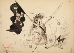 Ronald Searle, The Armed Rising of 1881 from St. Trinian's Story, ink and wash on paper