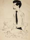 Ronald Searle, Self Portrait as an Artist, pen and ink on paper