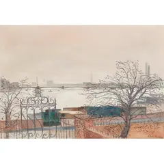 Liam Hanley, The River Thames From Chelsea Embankment, oil on canvas