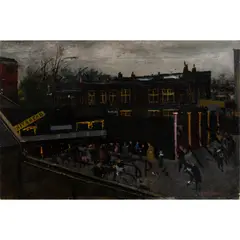 Christopher Chamberlain, Stamford Bridge, Chelsea Football Ground, Fulham Road, early 1950s, oil on canvas