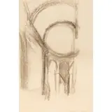 David Bomberg, St. Paul's Cathedral, circa 1945, charcoal on paper