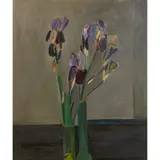 Ben Levene, Irises, oil on board