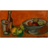 John Melville, Still Life with Bowl of Fruit, 1955, oil on canvas