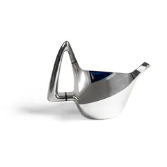 Howard Fenn, Teapot, 1976, silver and blue cast resin, hallmarked for London