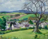 Helen Stirling Johnston, GALLOWAY LANDSCAPE, oil on canvasboard