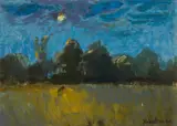 James D. Robertson, SUMMER MOON, oil on canvasboard