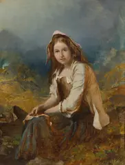 James Coutts Michie, A HIGHLAND LASSIE, oil on board