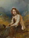 James Coutts Michie, A HIGHLAND LASSIE, oil on board