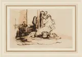 David Wilkie, STUDY FOR THE PEEP O'DAY BOYS CABIN, Pen and ink and another sketch similar (2)