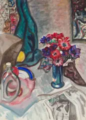 Francis McCracken, STILL LIFE WITH ANEMONES, watercolour