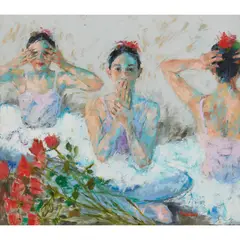 Muriel Barcaly, PEACE DELEGATION, oil on canvas