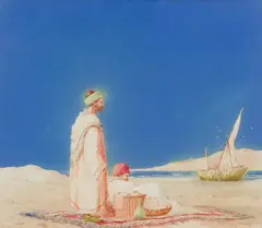 James McGavin Greig, BY THE SHORE, watercolour