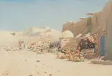 Augustus Osborne Lamplough, MARKET DAY, watercolour