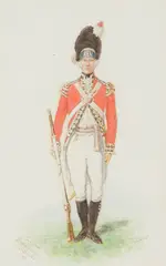 Reginald Augustus Wymer, SERGEANT GRENADIER COY, 1ST GUARDS 1792, watercolour, and two companion watercolours of grenadiers by the same hand (3)