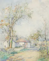 Agnes Middleton Raeburn, BLUE HILLS FARM ABOVE AUCHENCAIRN, watercolour