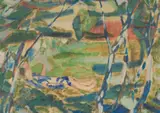 Tor Hörlin, READING IN THE SUN, 1949, oil on canvas