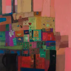 James Fraser, A ROSE FROM RABBIE, mixed media on canvas