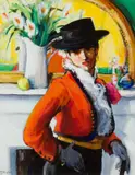 Mary Gallagher, THE RED BOLERO, oil on board