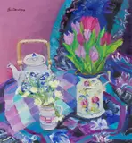 Margaret Ballantyne, STILL LIFE WITH TULIPS, oil on canvas