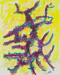 UNTITLED, MAY 1984 by William Gear, mixed media, sold Oct 2020